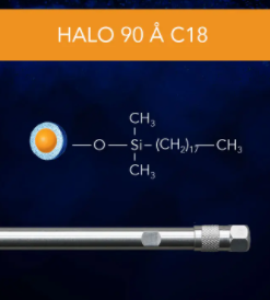 Halo 90 Å C18, 2.7 µm, 4.6 x 150 mm HPLC Column