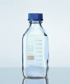 Chai trung tính vuông, có nắp và vòng đệm 100ml, GL 32 Duran