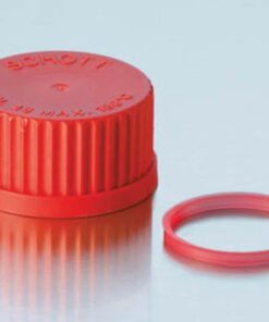 Nắp vặn đỏ chai trung tính, chịu nhiệt GL45, PTFE Duran