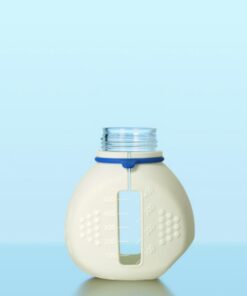 Vỏ ngoài chai trung tính TILT 500ml, bằng silicone trắng kèm 4 vòng cổ (xanh, vàng, cam hồng) Duran