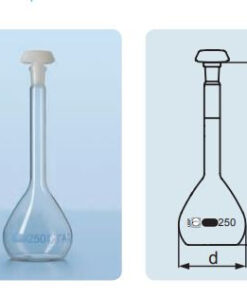 Bình định mức  A  12/21 100 ml, nút nhựa PE, chứng nhận riêng USP