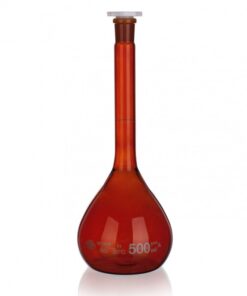 Bình định mức nâu nút nhựa 500ml Simax