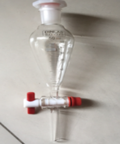 Bình chiết lắng gạn, khóa nhựa, kẻ vạch 50ml SJ 19/26 Dinlab