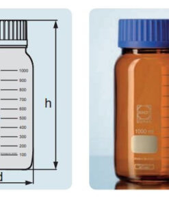 Chai trung tính nâu miệng rộng, GLS 80, 3500ml, có nắp, có vòng đệm Duran