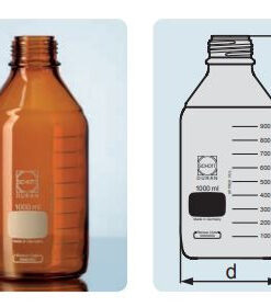 Chai trung tính nâu GL45, 2000ml (nắp xanh+ vòng đệm) Duran