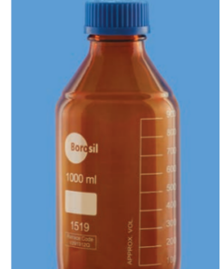 Chai trung tính nâu hổ phách nắp vặn 100 ml Borosil