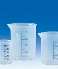 Cốc nhựa trong PP vạch xanh 500ml, Vitlab Đức