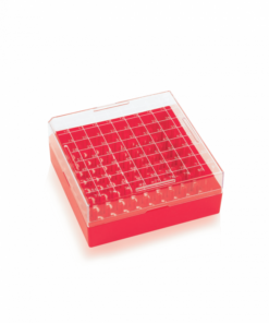 Hộp nhựa trữ Cryo vial 81 chỗ màu đỏ cho tuýp 1.2-2ml Wheaton
