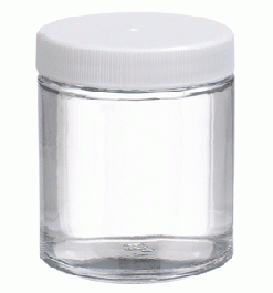 Chai trắng miệng rộng, 250ml, 73x88 mm, nắp vặn PP Wheaton.