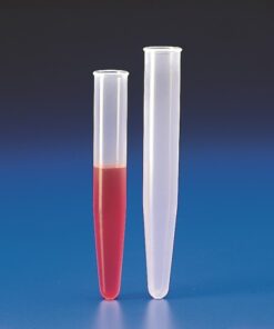 Tuýp ly tâm nhựa không chia vạch, không nắp, đáy nhọn có vành 10ml