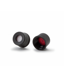 Nắp vặn đen nhựa, ND8, đệm silicone trắng/PTFE đỏ, có lỗ, có khe Wheaton