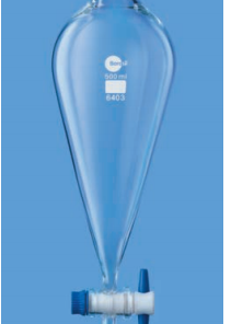 Phễu chiết quả lê khóa nhựa 500ml Borosil