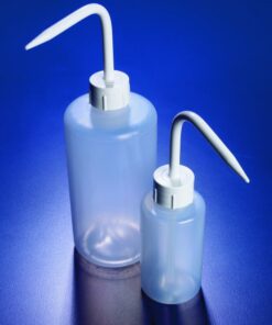 Bình tia nhựa miệng rộng, vai nghiêng, LDPE 250ml, nắp trắng Azlon