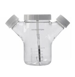 Bình cấy 3 cổ 250ml, cổ chính 51-400, 2 cổ phụ 33-430 Wheaton