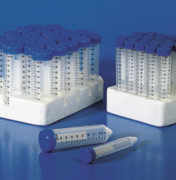 Tuýp ly tâm nhựa đáy nhọn có nắp 50ml, có chia vạch 30x117mm Kartell